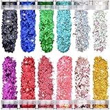 QIURUYUE Glitzer Gesicht, 60ml Body Glitzer Festival Körperglitzer Glitzerpulver Pailletten Set Für Gesicht Nägel Augen Haare, Masquerade Party Make-Up Glitter, DIY Handwerk