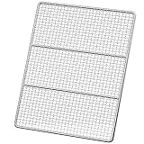 Übergroßes Edelstahl-Grillnetz 50 x 50 cm – Mehrzweck-Grillrost für Camping, Kochen im Freien, perfekt für Rippchen, Rind, Huhn und Gemüse.