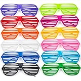 Comius 12 Pack Partybrille, Mode Shutter Shades Brille Gläser Sonnenbrille für Kostüm Party Club Tanz Props
