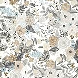 Timeet Tapete Selbstklebend 39x300cm Klebefolie Blumig Vinyl Möbelfolie Blumen und Blätter Wandpapier Dekorfolie Braun Muster Folie für Wohnzimmer Schlafzimmer Küche Wand Möbel