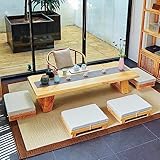 WUHUQN Couchtisch aus Massivholz, japanischer Tatami-Teetisch, niedriger Vintage-Tisch zum Sitzen auf dem Boden, tragbarer Esstisch, Altar, Bodentisch für drinnen und draußen, 99,8 x 49,8 cm