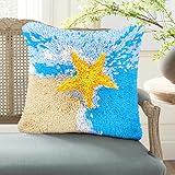 ROCKY&CHAO Myriad Choices Knüpfteppich Zum Selber Knüpf-Sets mit Kissen knüpfen 43x43cm Kissenbezug für Erwachsene und Kinder Latch Hook Kit Heimaccessoire, Wandkunst
