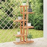 KTHLBRH Holz Blumenständer aus Tannenholz Pflanzenregal mit Wandhalterung für Zimmerpflanzen Deko Blumenbank für Balkon Terrasse Wohnzimmer