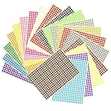 Mikihat 20 Blätter 8160 Stück Runde Punktaufkleber, 6mm Farbige Klebepunkte Bunt Etiketten, Farbkodierung Etiketten Markierungspunkte, Kleine Runde Aufkleber für Büro Schule, 20 Farben