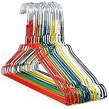 Hangerworld 50 Verzinkte Drahtkleiderbügel aus hochwertigem Metall mit bunter Pulverbeschichtung in Regenbogenfarben, Bügelbreite 40,2 cm/Drahtstärke 2,337 mm