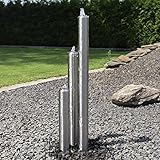 CLGarden Edelstahl Gartenbrunnen ESB1 100cm 3 Säulen aus gebürstetem Edelstahl mit LED Beleuchtung Zierbrunnen für Garten Springbrunnen Säulenbrunnen