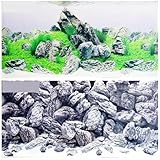 HUDFVIOI Aquarium rückwand 60 100 150 cm hohe doppelseitige Aquarium Hintergrund Poster Rock dekorative Wand Bild Dekor glänzend zur Dekoration(Red,150 x 60 cm)