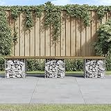 BOWEKAM Haus & Garten Bank Gabion Design 203 x 31 x 42 cm Imprägniertes Holz Kiefernmöbel Wahl