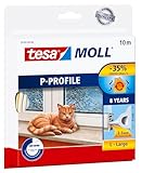 tesa INSULATION Gummidichtung L - Selbstklebende Dichtung zum Isolieren von Spalten an Fenstern und Türen - Weiß - 10 m x 9 mm x 5,5 mm