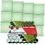 Floordirekt Rasengitter aus Kunststoff befahrbar 1m² - 4 Stück - 50 x 50 cm, Gruen - Bodengitter, Paddockplatte, Rasenwaben, Bodenwaben, Rasengitterplatten, Kiesgitter, Rasengittersteine