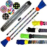 Flames 'N Games Art-Deco Flowerstick Set inkl. Handstäbe mit 2 mm Ultra-Grip Silikon! Für Anfänger und Profis (Spectrum)