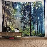 Dollin&Dockin Wandteppiche Wandbehang Tapisserie, Natur Landschaft Gobelin Wandbehang Nordic Pinien Wald, Rechteckig Art Decor Drucken Gewebe Für Wohnzimmer Schlafzimmer