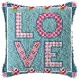 SKTWOE Knüpfkissen Zum Selber Knüpfen Knüpfen Set Knüpfteppiche Set 3D Handgemachte Geschenke Knüpfteppich Für Kinder Und Erwachsene Knüpfset 43Cm X 43Cm