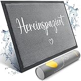 Bodenständig Charmante hereinspaziert Fußmatte in optimale Größe für die Haustür mit Herz. Fußmatte hereinspaziert, Fußmatte grau, Fußmatte 40x60, Fußmatte Welcome mat Spruch