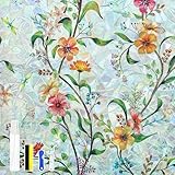 OFHome Fensterfolie Blickdicht Bunt, Sichtschutz Buntglas, Statische Haftend sonnenschutzfolie, Regenbogenoptik Folie mit Blumen Motiv, Dekofolie für Wohnzimmer Küche Büro, 60x200cm