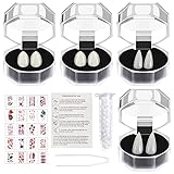 Vampir Zähne, 4 Pairs Halloween Vampirzähne, 4 Größen Vampir Fangs mit 1 Rohr Zähne Pellets Klebstoff und Narben Tattoos, Vampire Teeth Fangs für Cosplay Party Requisiten Halloween Party Zähne