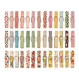 DECORA Wäscheklammern, bunt, bemalt, Holz, 3,5 cm, 100 Stück, für Fotoklammern, Scrapbooking, Basteln, Geschenkverpackungen