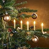 Christbaumkerzen mit Fernbedienung | Komplett-Set | flammenlose LED Kerzen, perfekte Alternative zur Lichterkette (25er Set, gold)