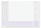 SIGEL HO355 Papier-Schreibtischunterlage, ca. DIN A2, mit aktuellem 3-Jahres-Kalender und Wochenplan, 30 Blatt, Schreibunterlage aus nachhaltigem Papier
