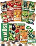 ZenGreens® - Bio Gemüsesamen Set - 15 Gemüse Samen für den einfachen Anbau im Garten, Balkon oder Hochbeet - ökologisches Saatgut - Pflanzensamen - Gemüsesamenset