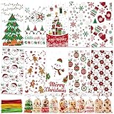 Orifinter 10 Stile Plätzchentüten, 100PCS Kekstüten Weihnachten, Geschenktüten Weihnachten, Klarsichttüten zum Befüllen, Weihnachtstüten zum Befüllen