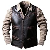 WPKDS Herren-Motorradweste aus hochwertigem Rindsleder mit mehreren Taschen, Vintage-Stil, mit fünf versteckten Tragetaschen, langlebig, braun, XS