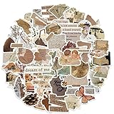 Vintage Aufkleber, Sticker Aesthetic für Wasserflaschen, Scrapbooking, Laptops,Wasserfeste Vinyl Aufkleber für Kinder Mädchen Jugendliche (Vintage-100 Stück)