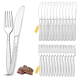 Plastikbesteck, 200 Stück Party Besteck Plastik, 100 Plastik Messer 100 Plastikgabeln Party Besteck Wiederverwendbar für Familie Partys Geburtstagsfeiern Hochzeiten
