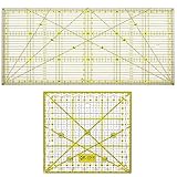 ASelected 2er-Set Patchwork-Lineal, 15 x 15cm/15 x 30cm Acryl Quilten Lineal mit Skala, Patchworklineal zum Nähen, Universal Schneider Lineal Ideal zum Nähen, für Grafiken, Scrapbooking
