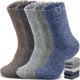 Yeblues 5 Paar Thermosocken Herren, Wintersocken Herren Dicke Warme,Wollsocken Thermo Socken Männer, Atmungsaktiv Warm Merino Winter für Outdoor Wandersocken Skisocken 47-50