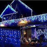 [2 Stück] Outdoor Solar Lichterketten, 66ft 200 LED wasserdichte Lichterketten mit Kupferdraht 8 Modi für DIY Hochzeitsfeier Patio(Warmweiß)