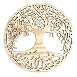 Pet-Jos Baum des Lebens Wanddeko Baum Wanddekoration Tree of Life Wooden Wall Decoration Wall Art Geometrische Ornamente Minimalistische Wandkunst Hängende Dekoration