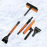 YOFAB Eiskratzer Auto mit Besen für Subaru Outback Forester Crosstrek, Ausziehbarer Schneekratzer und Bürste, 360 ° Drehbarer Bürstenkopf, Scheibenkratzer für PKW LKW SUV,A Orange