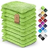 NatureMark 10er Pack Frottee Waschhandschuhe Waschlappen 100% Baumwolle Apfel grün 15x21cm