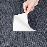 Livelynine Teppichfliesen Selbstklebend 30x30CM Waschbarer Teppich Grau für Haus Büro Gewerbe Anti-Rutsch Teppich Fliesen für Wohnzimmer Schlafzimmer Teppich Bodenbelag Flur Treppen, 4 Teppichfliesen