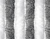 DEFACTO Flauschvorhang Türvorhang (90x200 cm) Chenille Fliegenschutz Insektenschutz Camping 100% Made In Italy - Vielseitig, Leicht Zu Reinigen, Effektiver Sicht- Und Hitzeblocker - (Grau-Weiß)