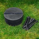 UNIGARDIA Flexible Rasenkante Kunststoff 20m mit 40 Kunststoffnägel - Höhe 13cm, Stärke 3mm - Raseneinfassung & Beeteinfassung aus stabilem Plastik - Leicht zu Verarbeiten, Schwarz mit Holzdekor
