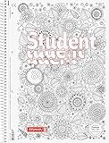 Brunnen 1067427 Notizblock / Collegeblock Student Zenart (A4, kariert Lineatur 28, 90 g/m², 80 Blatt)