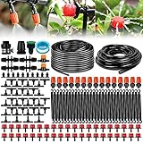 Garten BewässerungsSystem, 193Pcs Bewässerung Kit, 40M+10M Bewässerungsrohre,Automatik Tröpfchenbewässerung Gartenbewässerung Misting Kühlsystem für Landschaft,Flower Bed und Terrasse Pflanzen