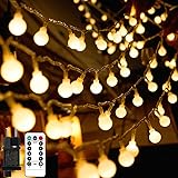 LED Lichterkette Außen, 20M 150LED Kugel Lichterkette, Lichterkette mit Stecker für Innen und Außen, 8 Leuchtmode,IP45 Wasserdicht, ideal für Weihnachten, Hochzeit, Party, Garten, Warmweiß