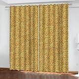 Bishilin Gardinen Blickdicht 2er Set mit Ösen 214x214CM, Vorhänge Verdunkelnd Modern Gold Perlen Verdunklungsvorhänge Wohnzimmer Jugendzimmer Kinderzimmer