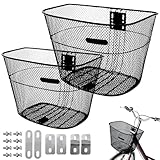 Fahrradkorb Vorne, Cube Fahrradkorb Kinder, Metall Fahradkorb, Korb Fahrrad Vorne, 2 Größen Lenkerkorb Fahrrad Korb, Engmaschig Fahrradkörbe für Alle Fahrräder Ebike (A)