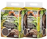 Floragard Schildkrötenerde u. Terrariensubstrat 2 x 20 L, natürliche Einstreu für Reptilien - 40 Liter