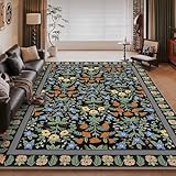 RUGMRZ Waschbar in Waschmaschine Bettumrandung Teppich 40x60cm,Grün Schmutzmatten Eingangsbereich,Blumenmuster für Esszimmer,Schlafzimmer,Eingangs
