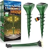 Maulwurf Vertreiber, 3 Modi Solar Katzenschreck für Garten, 2 Stück Maulwurfschreck mit LED-Licht, IP65 Wasserdicht Marderschreck Wirksam gegen Katzen, Hunde, Vögel, Füchse, Ratten, Mäuse