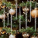 HERZWILD Acryl Eiszapfen Christbaumschmuck Anhänger - deko Eiszapfen in Acryl für Weihnachten (transparent-30pcs)