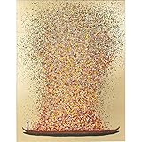 Kare Design Bild Touched Flower Boat Gold/Rot, Gemälde, Pastellfarben, Asia-Stil, buntes Wandbild, Canvas-Leinwand, Massivholz Rahmen, handgemalte Details mit Acrylfarbe, Abstrakt, Modern, 100x80x4 cm