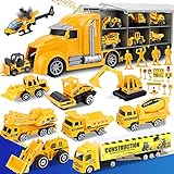 lenbest LKW Auto Spielzeug - Bagger Spielzeug | Baufahrzeug - 11 in 1 Spielzeugauto Kinderspielzeug Geschenk Spielzeug ab 2 3 4 Jahre Junge