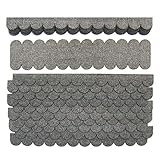 Martinshof Rothenburg Mini Dachschindeln Rund (41 mm) - 3 Sets - Grau für Vogelhaus, Nistkasten, 60 Streifen+3 Firststreifen 1,05 m²