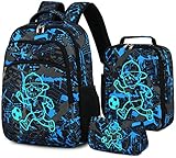 LOIDOU Schulrucksack Set Mädchen 3 Teilig Kinderrucksack Schultasche Teenager Rucksack Jungen Kinder Ergonomischer Schulranzen